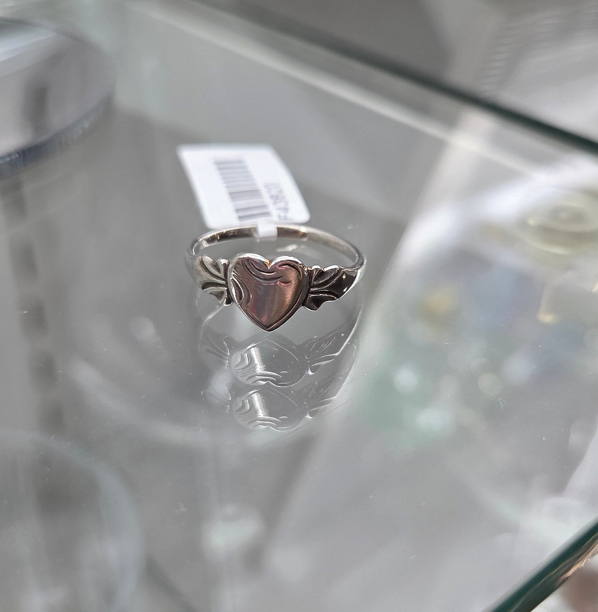 Sterling silver heart signet ring