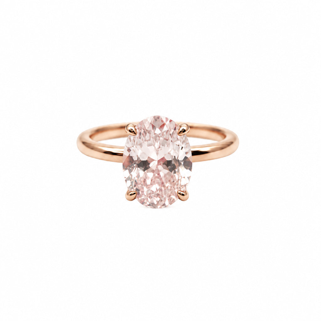 9ct Rose Gold Pink Zircon & Diamond ring