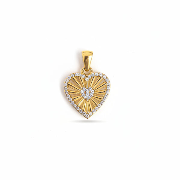 Heart Starburst Cz Charm
