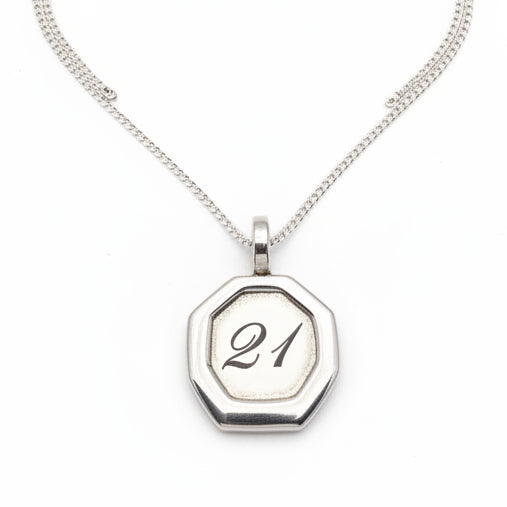 Sterling silver 21 pendant