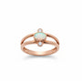 9ct Rose Crystal Opal & Diamond Ring