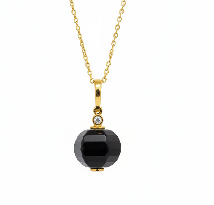 Onyx & Diamond enhancer pendant