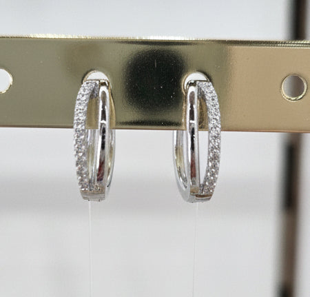 Sterling Silver Cz Huggies