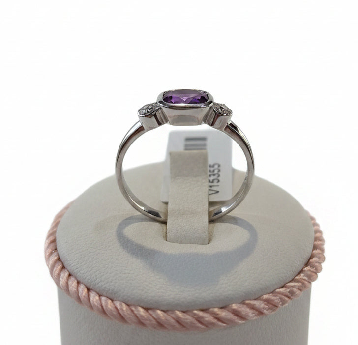 Pink Sapphire & Diamond ring