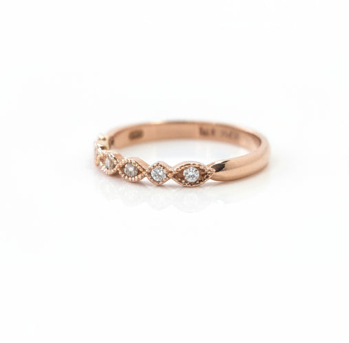 9ct rose gold vintage diamond wedder