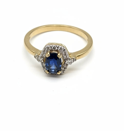 9ct Sapphire & Diamond ring
