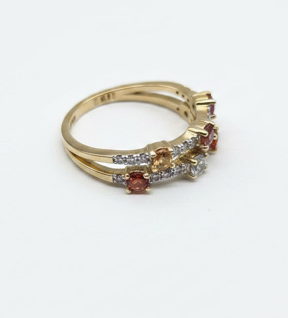 9ct multi sapphire diamond ring
