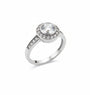 Sterling silver halo cz ring