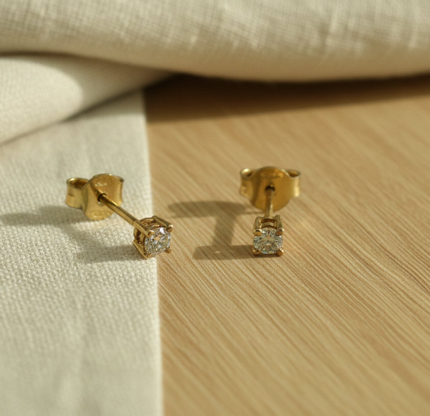 Diamond stud earrings