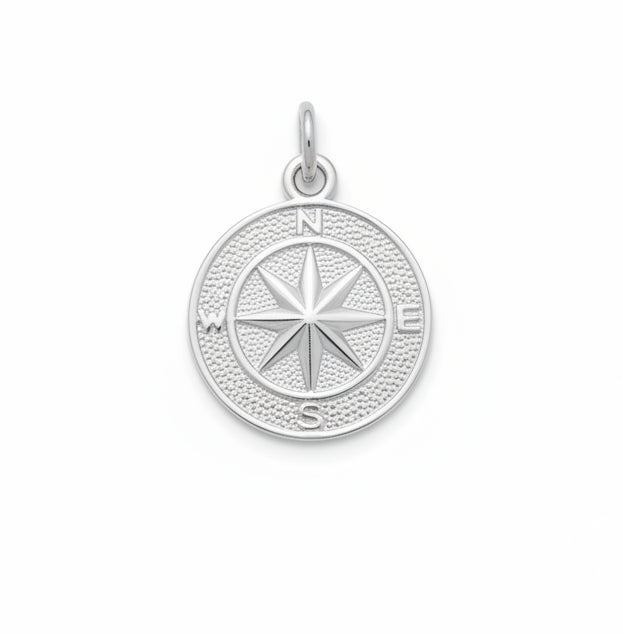 Silver Compass Charm