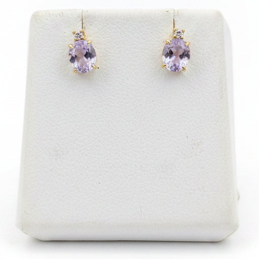 9ct Amethyst Diamond earrings