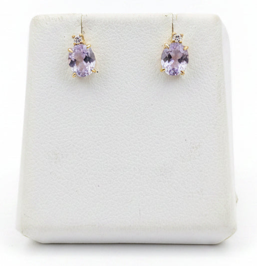 9ct Amethyst Diamond earrings