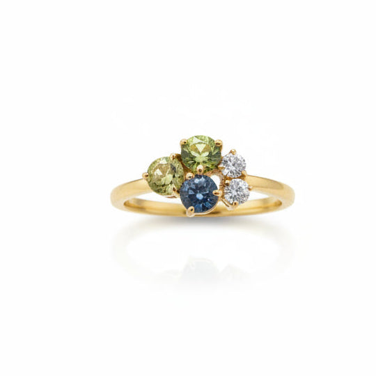 9ct Madagascar Sapphire & Diamond ring