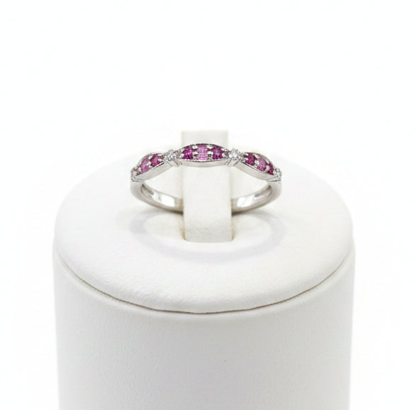 9ct Pink Sapphire & Diamond ring