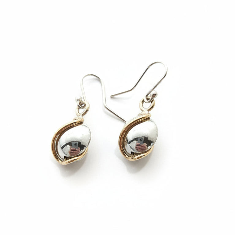 Sterling Silver 9ct Caged Earrings