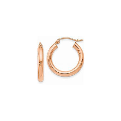 9ct rose gold polished hoops