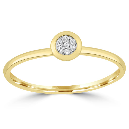 9ct Diamond Bezel Set Ring