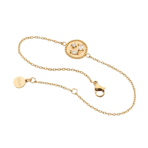 Steel Disc Bracelet Multi Cz