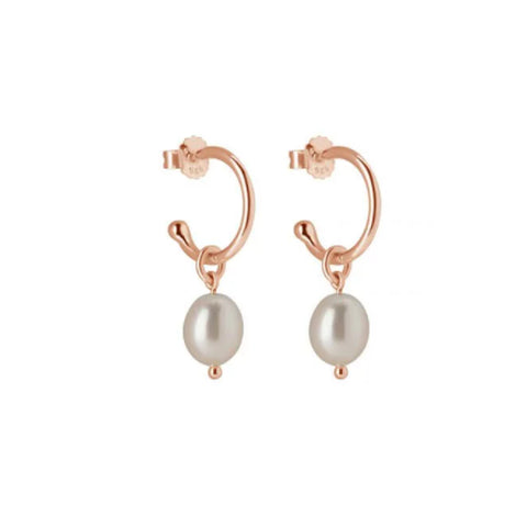 Pearl hoop earrings.
