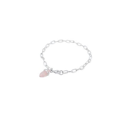 Sterling silver rose quartz bracelet