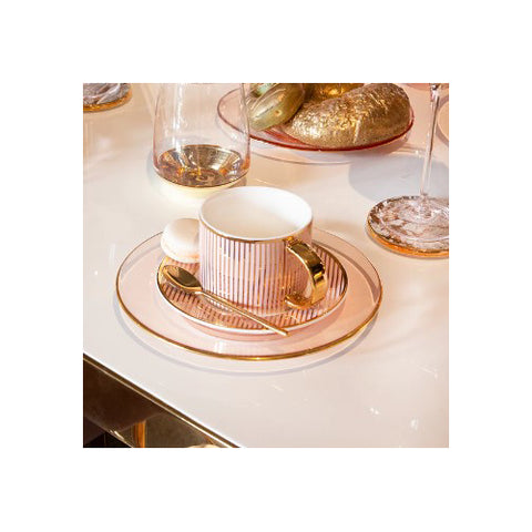 Blush Pinstripe Teacup & Saucer