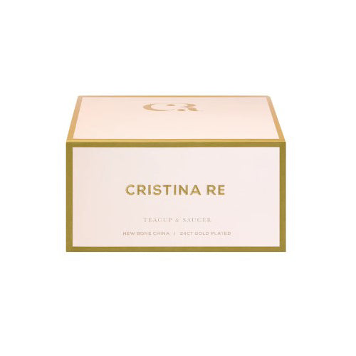 Blush Pinstripe Teacup & Saucer