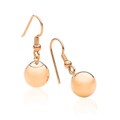 Rose gold plated 12mm ball earrings