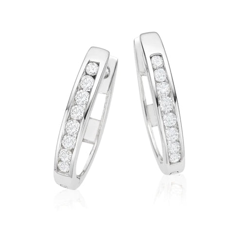 9ct white gold Diamond huggies