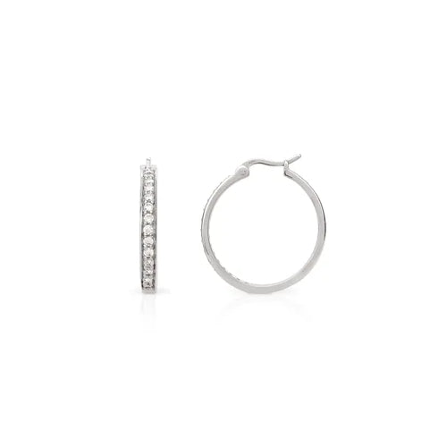 Sterling silver CZ Hoops