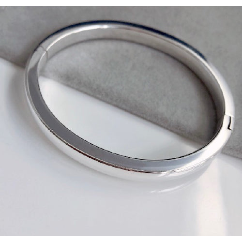 Sterling Silver Hollow Hinged Bangle