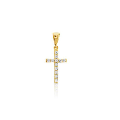 9ct cz cross pendant