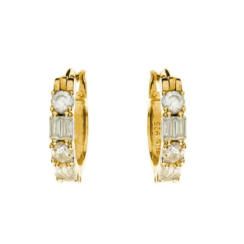 Gold plated cubic zirconia hoops