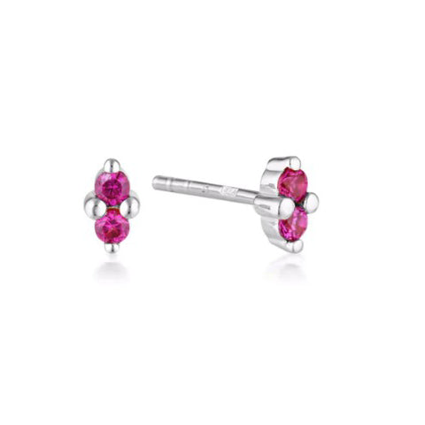 Ruby birthstone studs