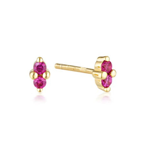 Ruby birthstone studs