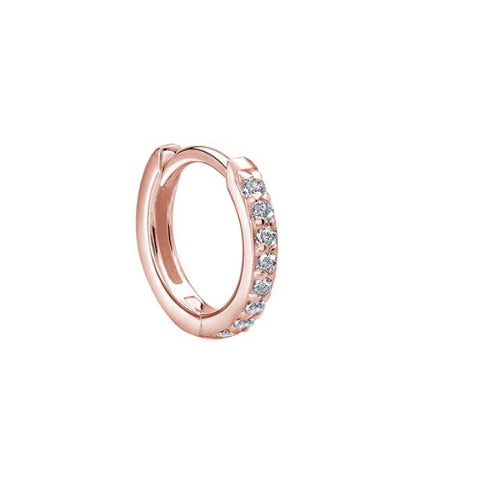 Single White Topaz Huggie earring