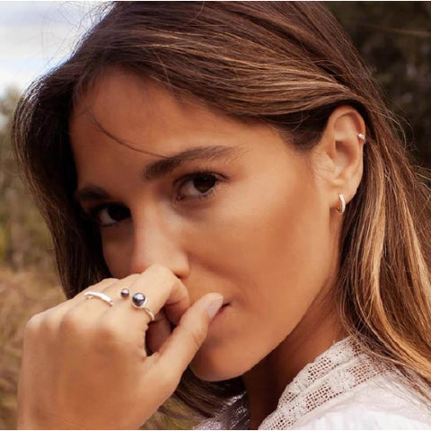 Single White Topaz Huggie earring