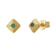 Green onyx stud earrings
