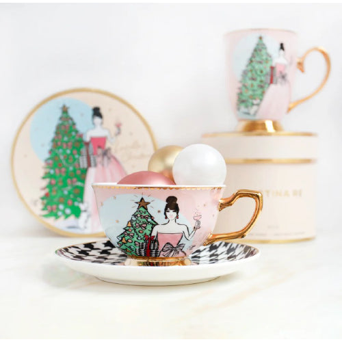 Christmas teacup & saucer