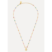 CZ Pendant Rainbow Beaded Necklace