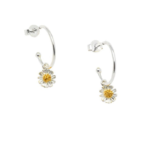 Mini Wildflower Drop Hoop Earrings