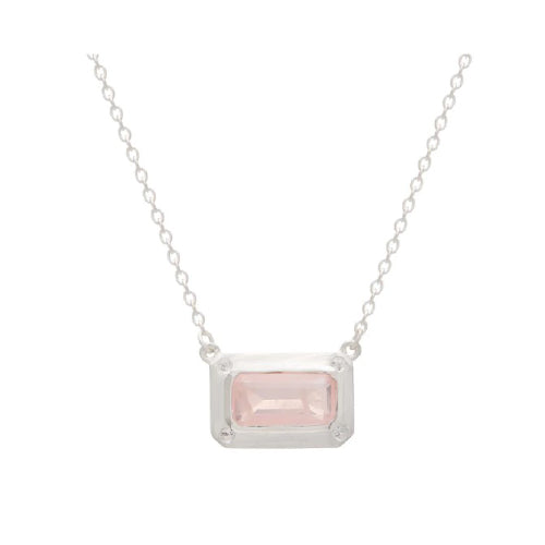 Rose Quartz Pendant  & Topaz Necklace