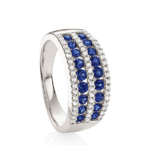 Sterling silver created sapphire ring