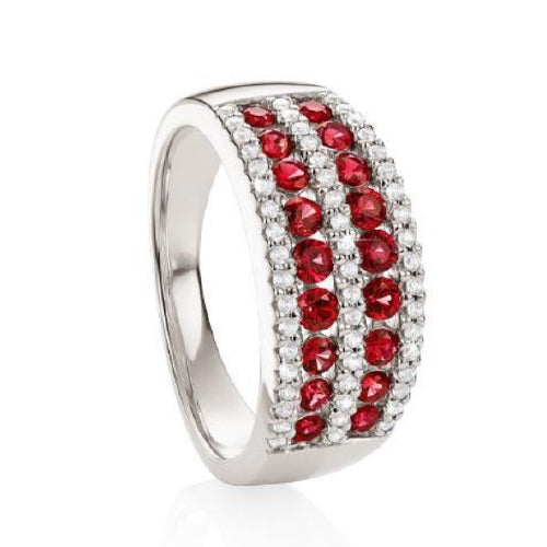 Sterling silver created ruby ring