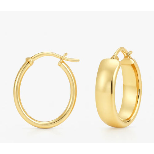 9ct silver filled wide hoops