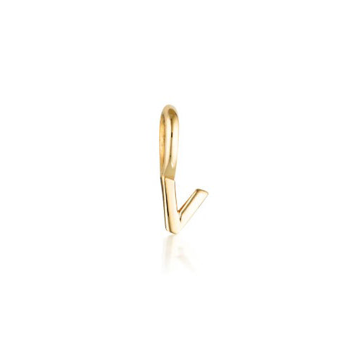 9k Tiny Letter Charm V