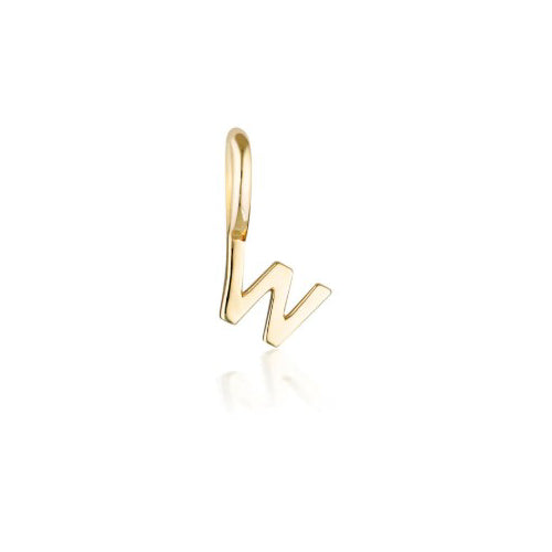 9k Tiny Letter Charm W