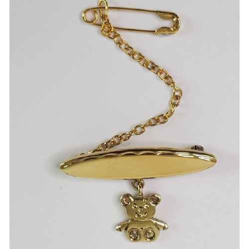 Gold plated Teddy Brooch