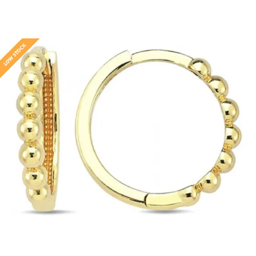 9ct Beaded Huggie