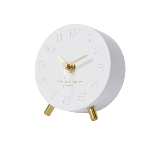 Ariel Silent Mantle Clock White