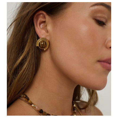 Talia Tiger Eye Earring